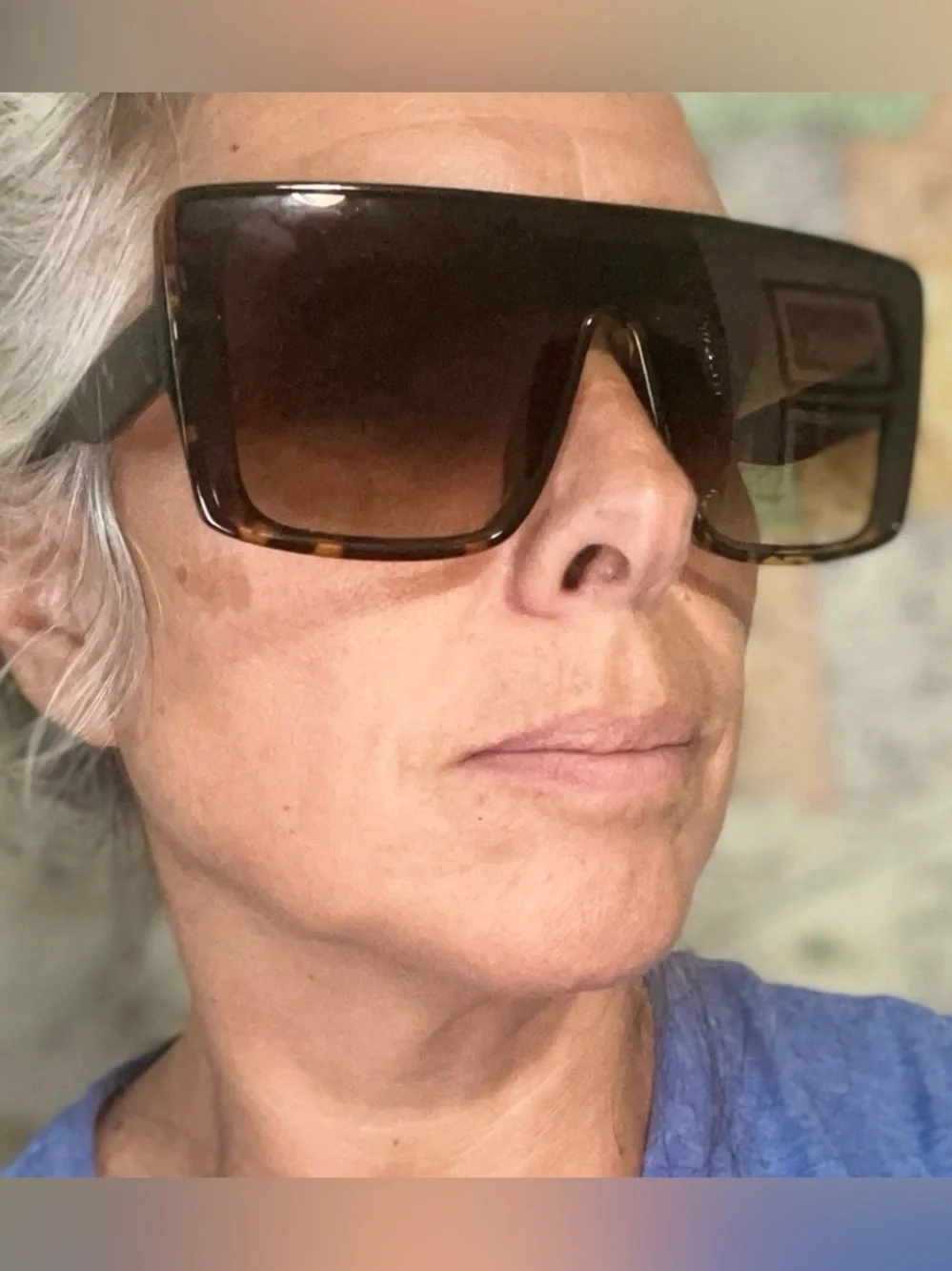 Tortoiseshell Shield Sunglasses - Brown Gradient Big